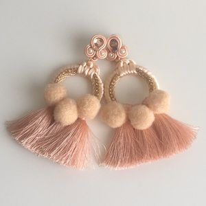 Artisanal Blush/Peach Statement Earrings